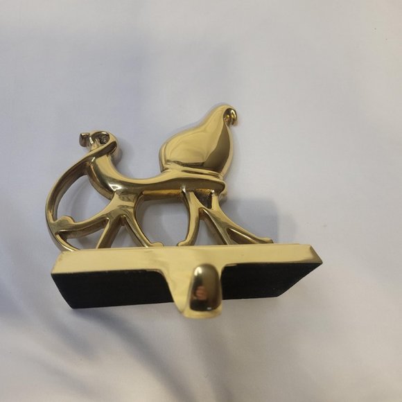 Solid Brass Sleigh Stocking Hanger Made In India 6" NIB Christmas Holiday Santa - Picture 7 of 7